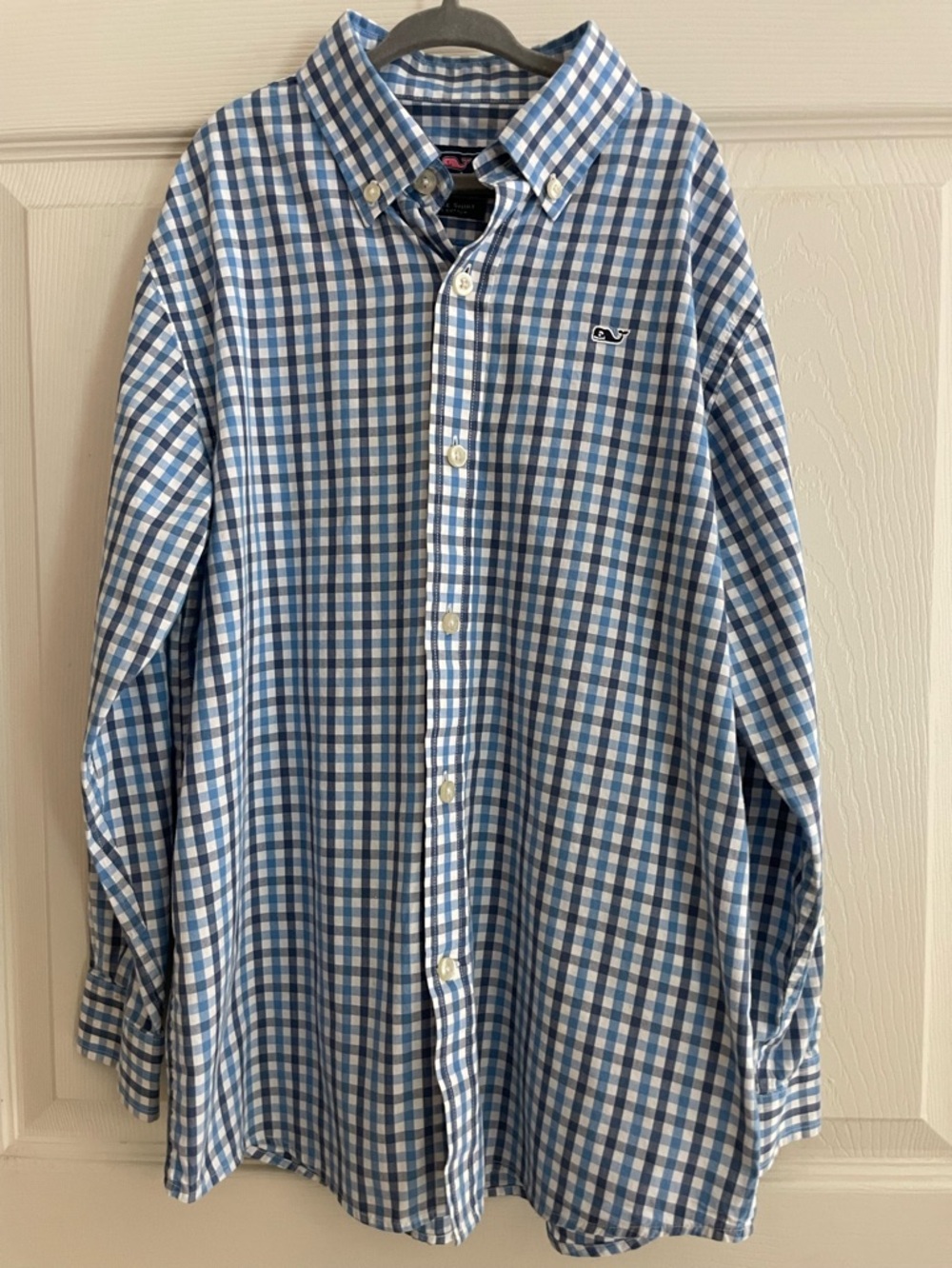 NWOT Boys Vineyard Vines Blue & White Check Button-Down Shirt